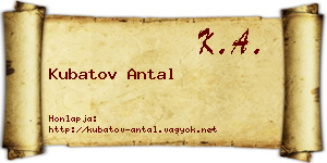 Kubatov Antal névjegykártya